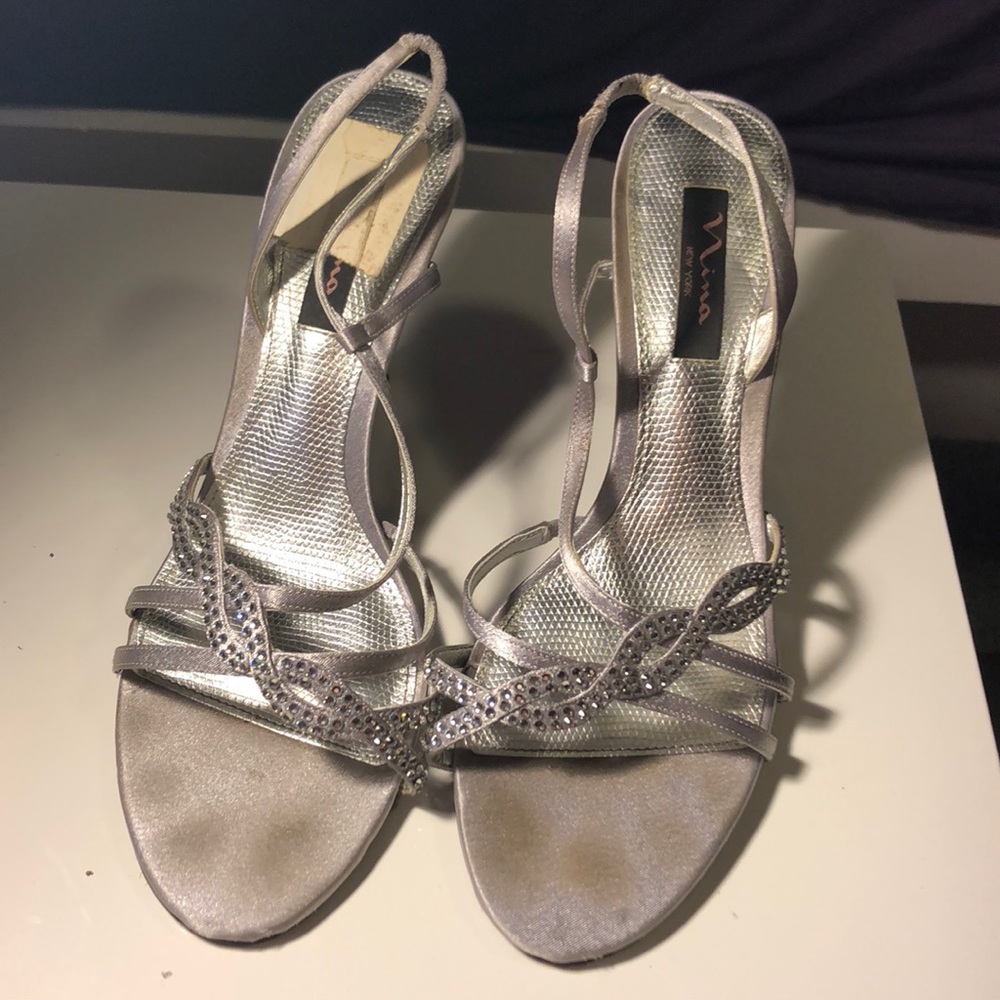 Formal silver shoes